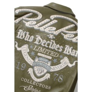 Men Pelle Pelle Greatest Of All Time 1978 Olive Green Genuine Leather Jacket