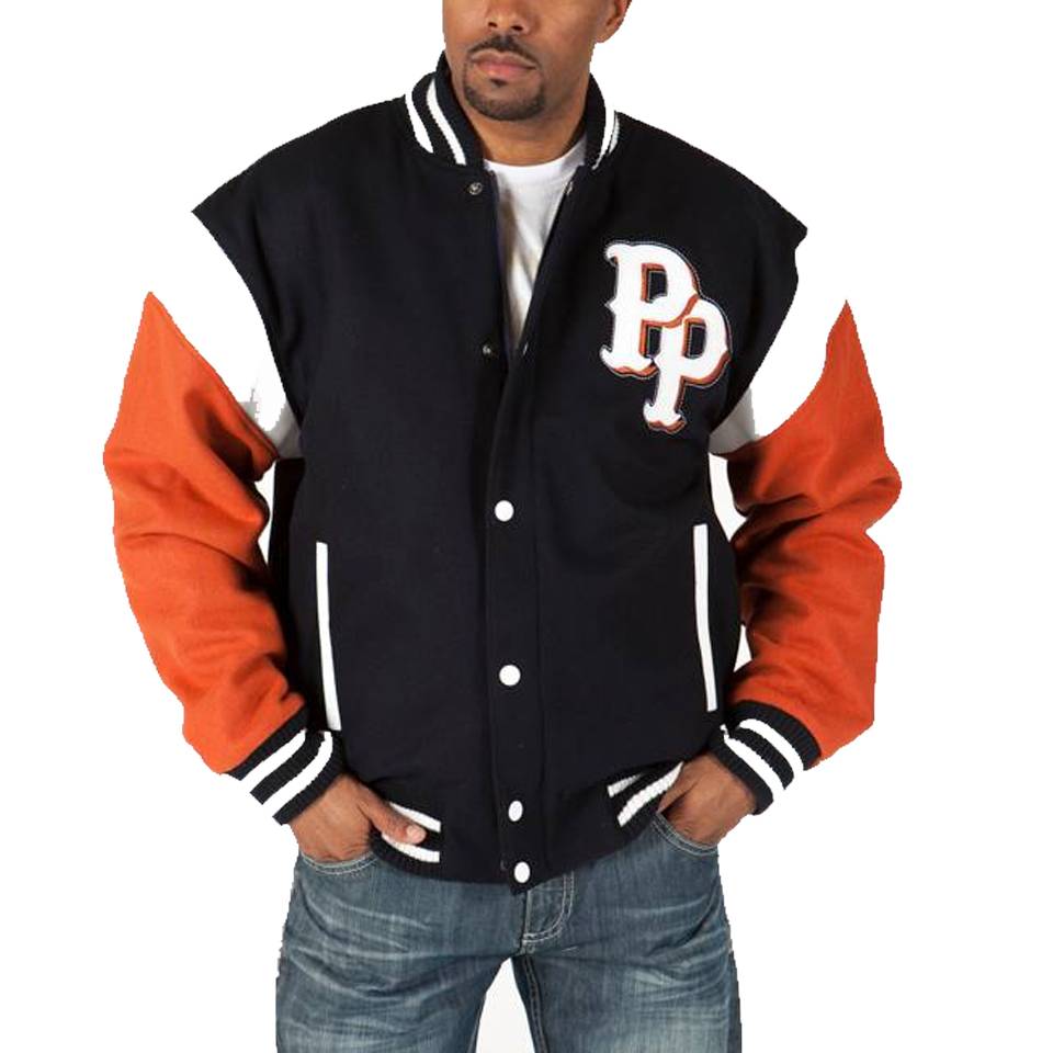 Men Pelle Pelle Heritage Varsity Black Jacket