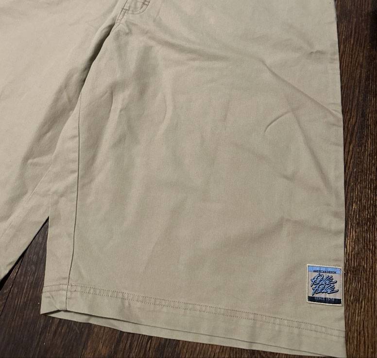 Men Pelle Pelle Hip Hop Baggy Beige Cargo Skater Shorts