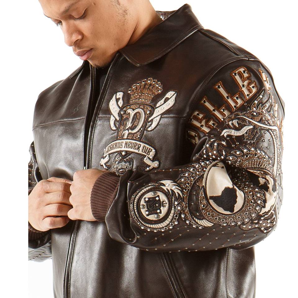 Men Pelle Pelle Independent Society Dark Brown Leather Jacket