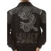 Men Pelle Pelle Legacy Dragon Encrusted Black Jacket