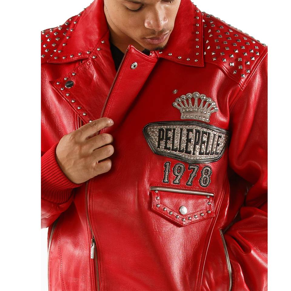 Men Pelle Pelle Lethal 1978 Red Cabernet Plush Leather Jacket