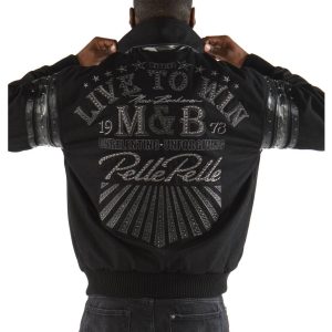 Men Pelle Pelle Live to Win MB 1978 Black Wool Jacket