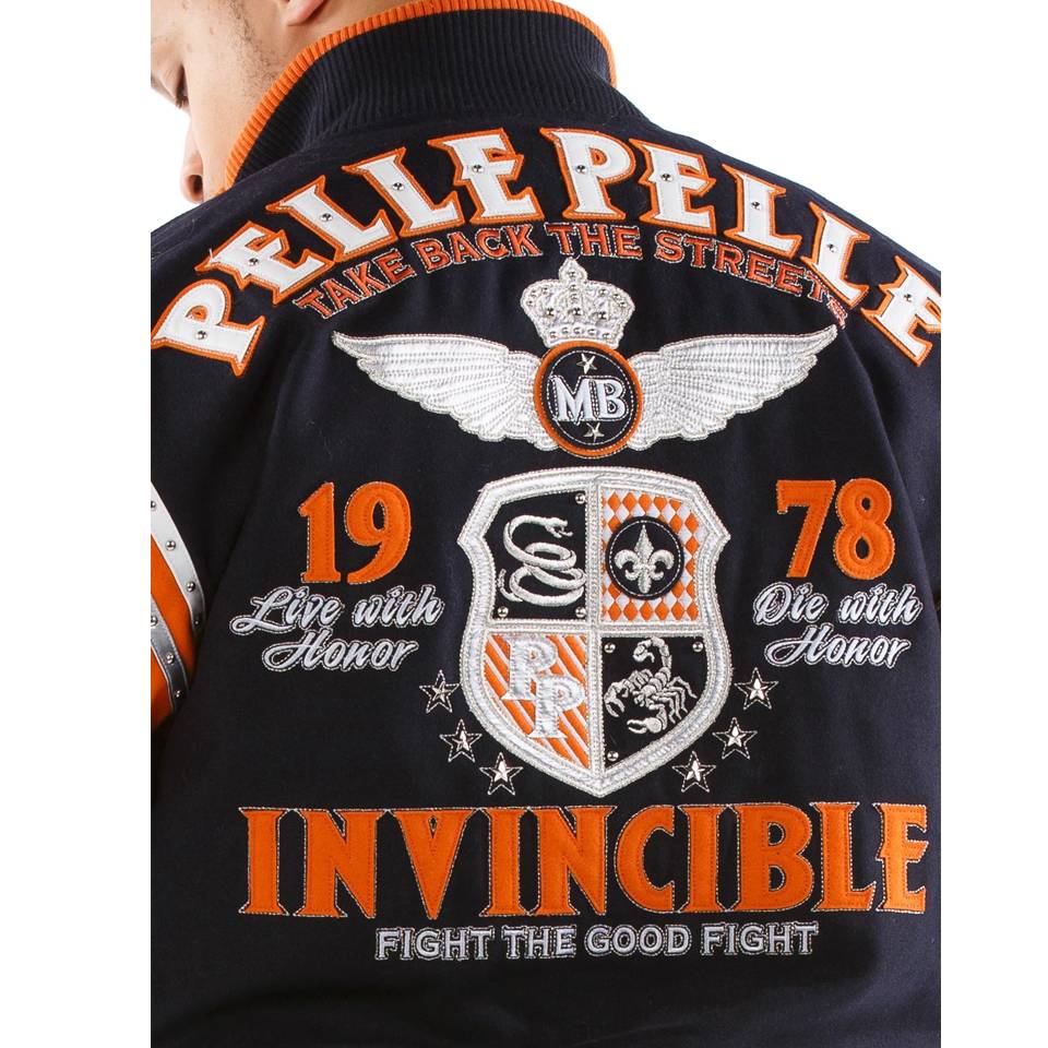 Men Pelle Pelle MB 1978 Invincible Navy Blue Wool Jacket