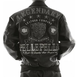 Men Pelle Pelle MB Black Legendary Encrusted Leather Jacket