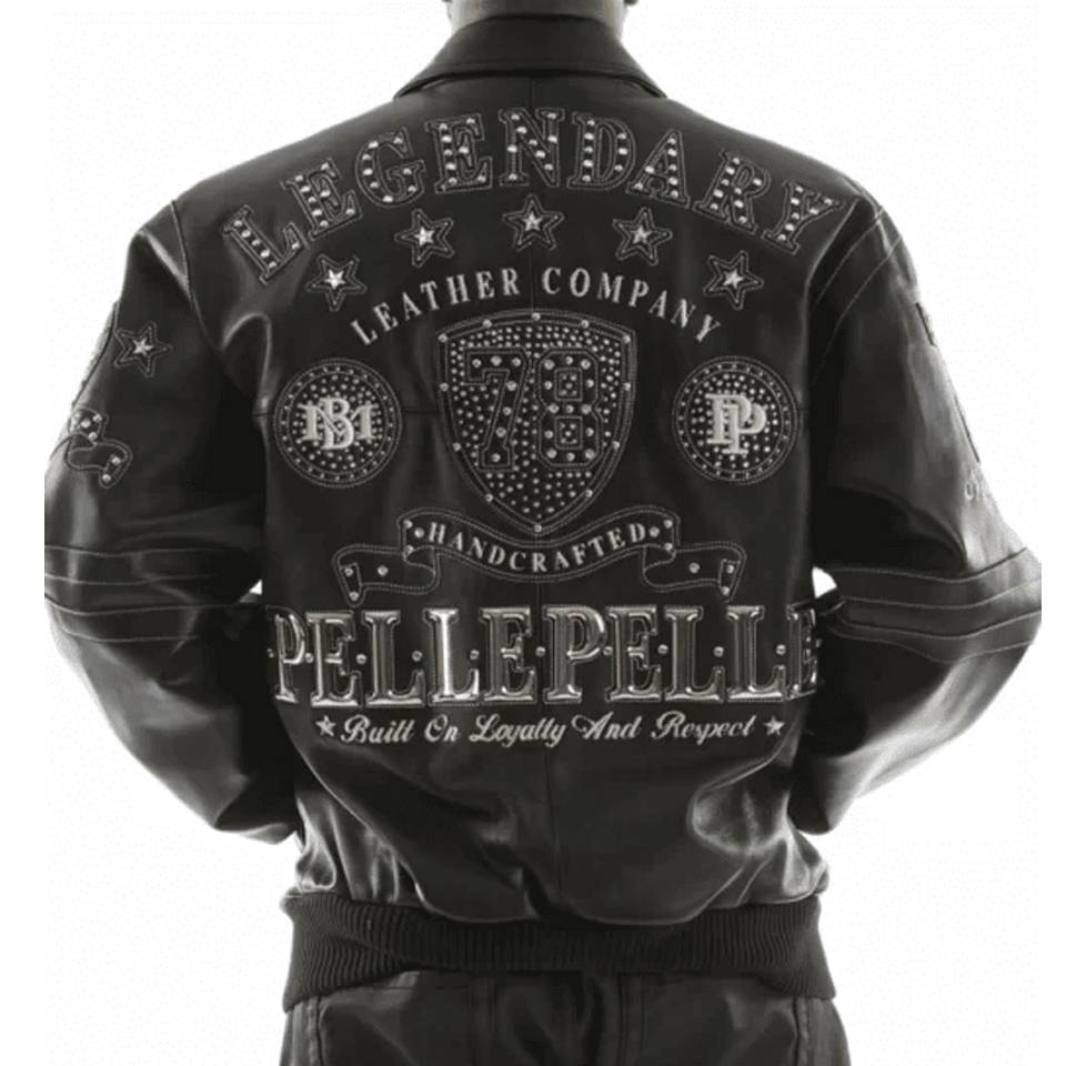 Men Pelle Pelle MB Black Legendary Encrusted Leather Jacket