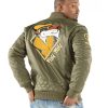 Men Pelle Pelle MB Cool Cat Olive Green Satin Jacket