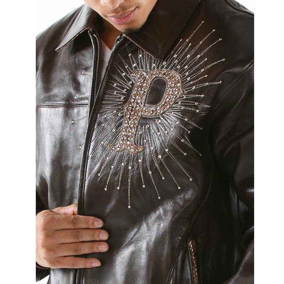 Men Pelle Pelle MB Legacy Dragon Dark Brown Leather Jacket