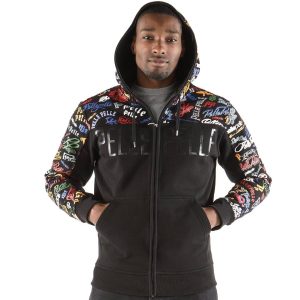 Men Pelle Pelle MB Repeat Black Hoodie