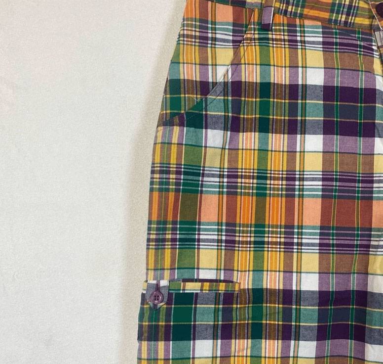 Men Pelle Pelle MB Reversible Plaid Cotton Shorts