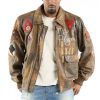 Men Pelle Pelle Make It Rain 78 Brown Genuine Leather Jacket