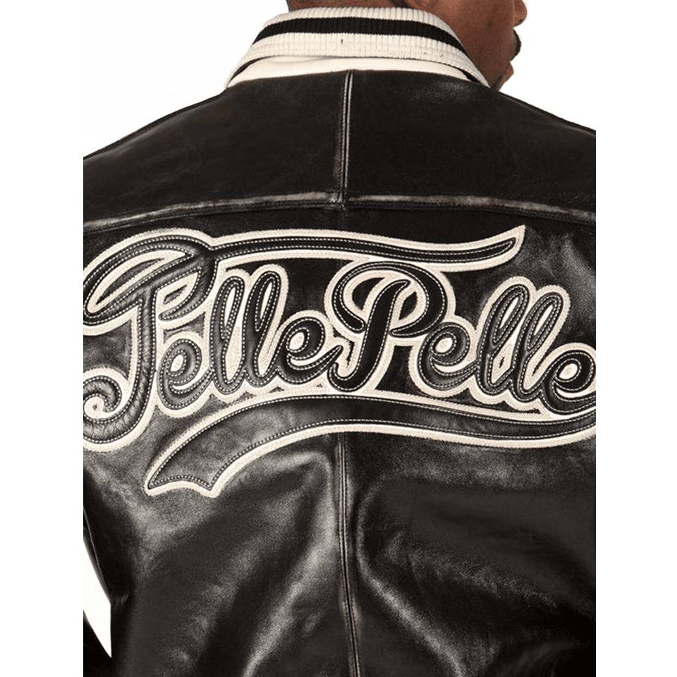 Men Pelle Pelle Marc Buchanan Black Bomber Leather Jacket