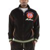 Men Pelle Pelle Marc Buchanan Velour Throwback Black Wool Tracksuit
