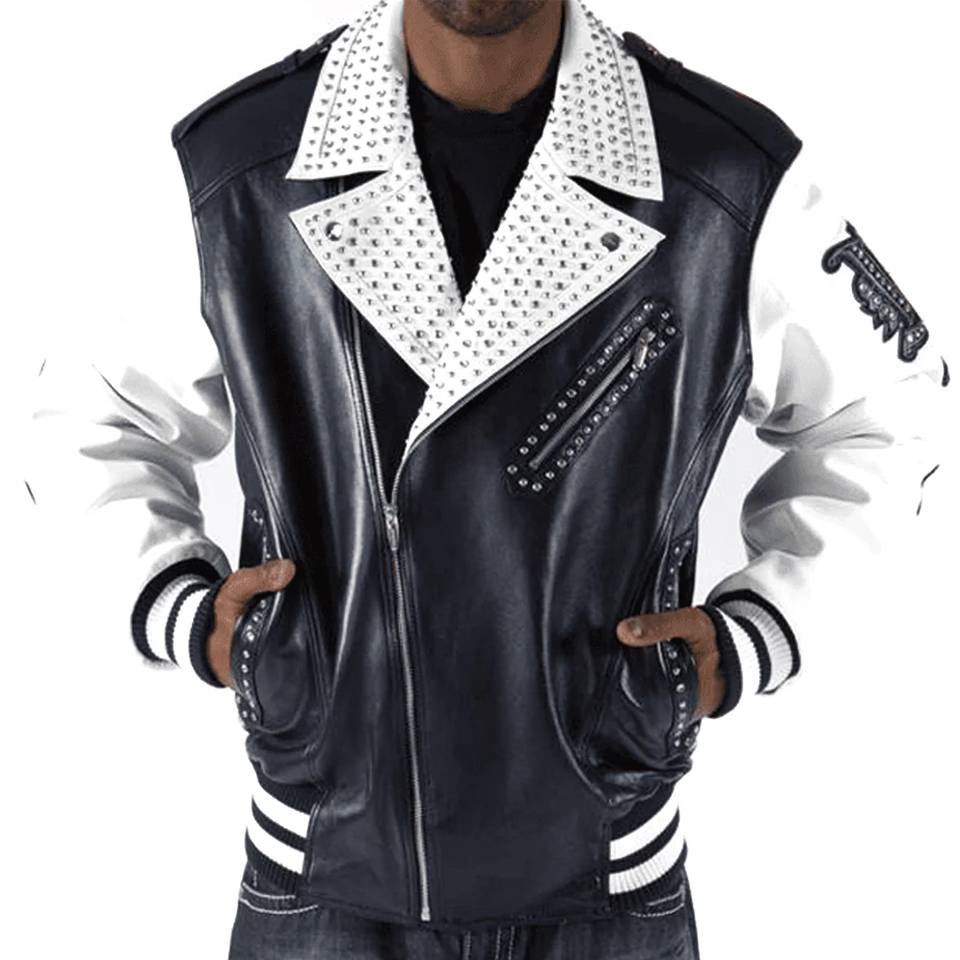 Men Pelle Pelle Navy Blue Biker Jacket