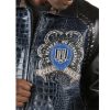 Men Pelle Pelle No Retreat 1978 Blue Genuine Leather Jacket