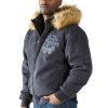 Men Pelle Pelle Original 40th Anniversary Unrivaled 1978 Grey Fur Hood Wool Jacket