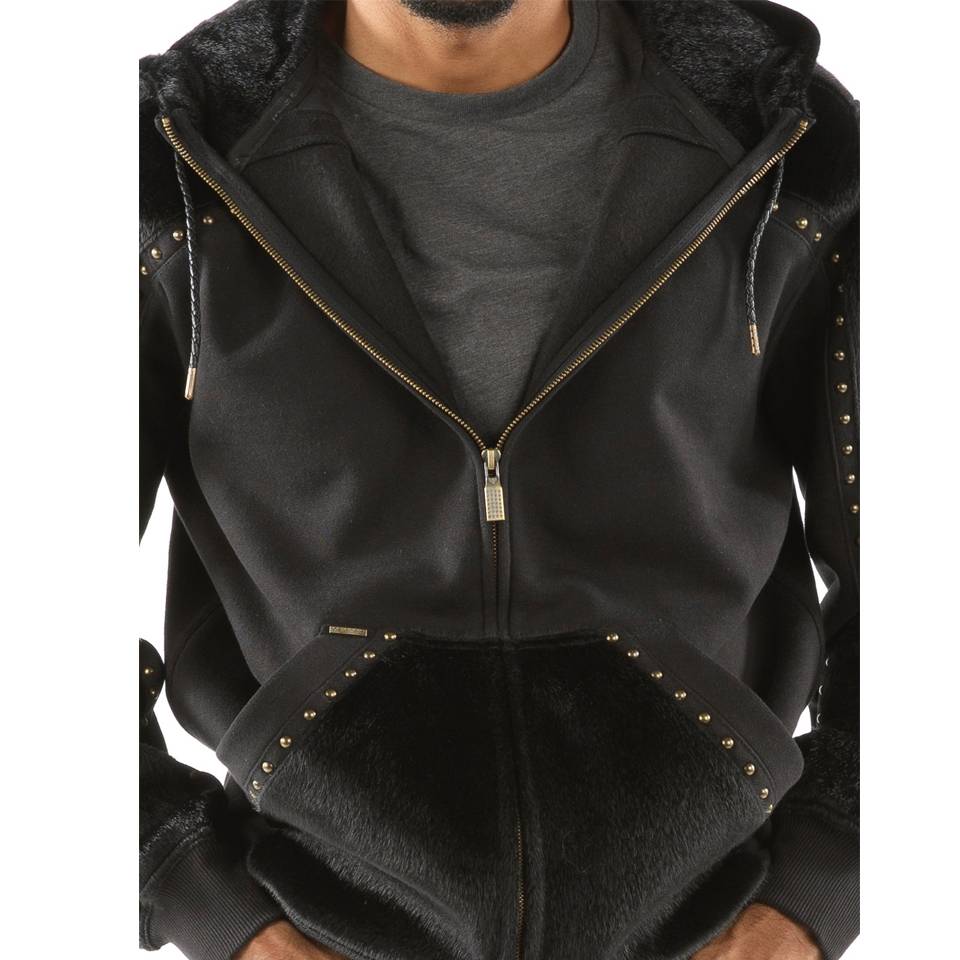 Men Pelle Pelle Ornate P Pony Black Hoodie