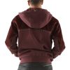 Men Pelle Pelle Ornate P Pony Maroon Fur Wool Hoodie