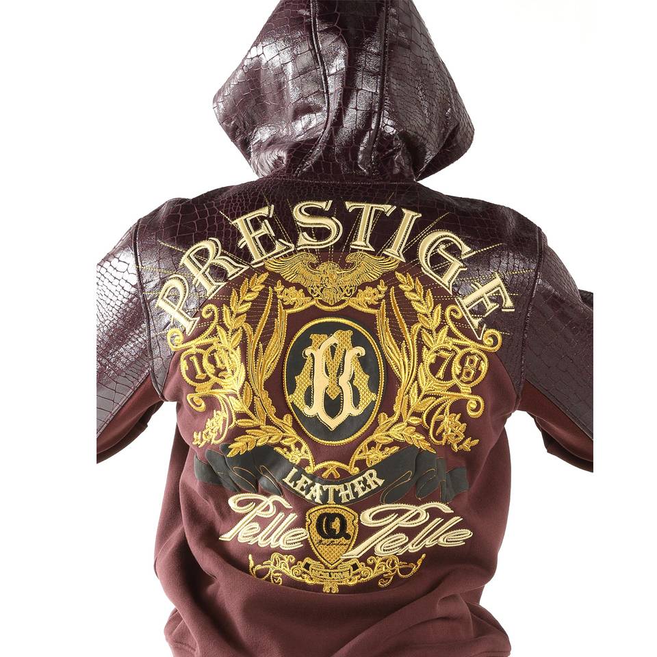Men Pelle Pelle Prestige 1978 Maroon Wool Hoodie
