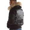 Men Pelle Pelle Prestige Black Fur Hood Wool Jacket