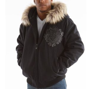 Men Pelle Pelle Prestige Black Hooded Wool Jacket