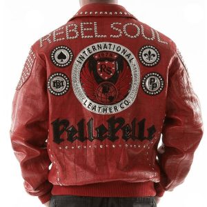 Men Pelle Pelle Rebel Soul Nation MB 1978 Red Leather Jacket
