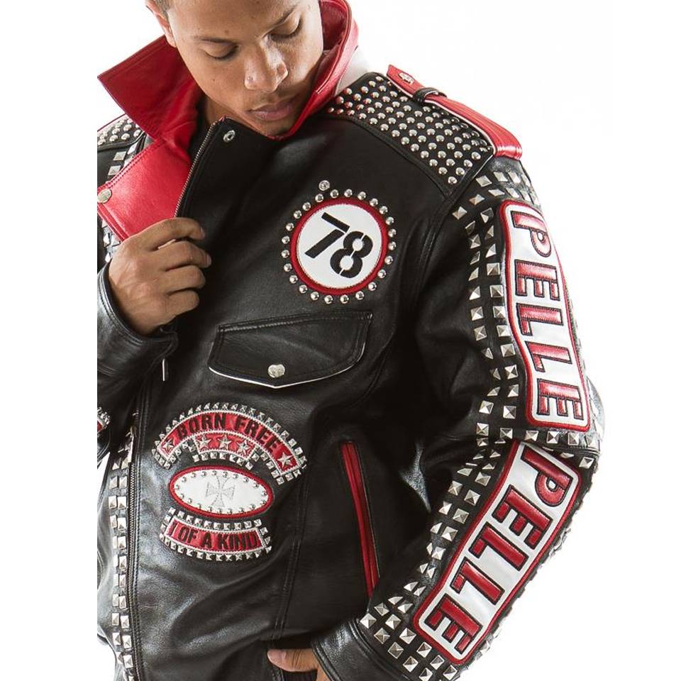 Men Pelle Pelle Rebel Soul Nation MB Black Leather Jacket