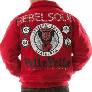Men Pelle Pelle Rebel Soul Nation MB1978 Red Wool Jacket