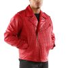 Pelle Pelle Red Houndstooth Biker Jacket