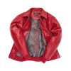 Men Pelle Pelle Red Puff Plush Leather Jacket