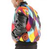 Men Pelle Pelle Retro Diamond Black Leather Jacket