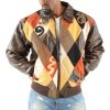 Men Pelle Pelle Retro Diamond Dark Brown Jacket