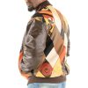 Men Pelle Pelle Retro Diamond Dark Brown Leather Jacket
