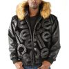 Men Pelle Pelle Signature Black Fur Hood Leather Jacket