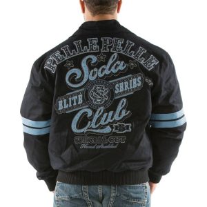 Men Pelle Pelle Soda Club Elite Series Navy Blue MB Special Cut Wool Jacket