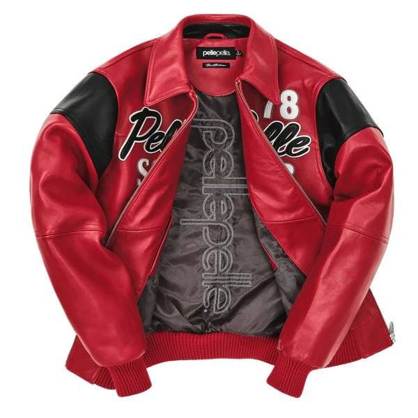 Men Pelle Pelle Soda Club Plush 1978 Red Leather Jacket