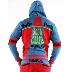 Men Pelle Pelle Soda Club Red & Blue Warm Up Wool Tracksuit