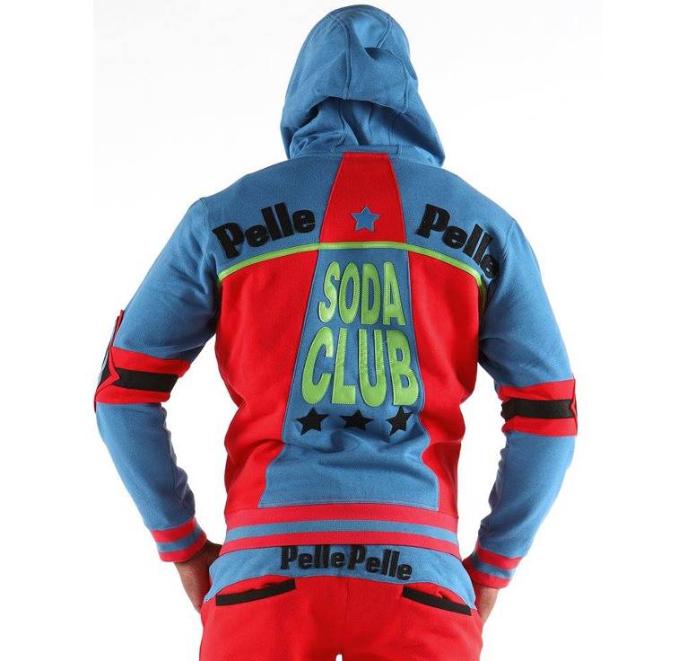 Men Pelle Pelle Soda Club Red & Blue Warm Up Wool Tracksuit