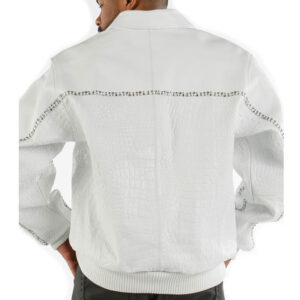 Men Pelle Pelle Supreme Club White Leather Jacket