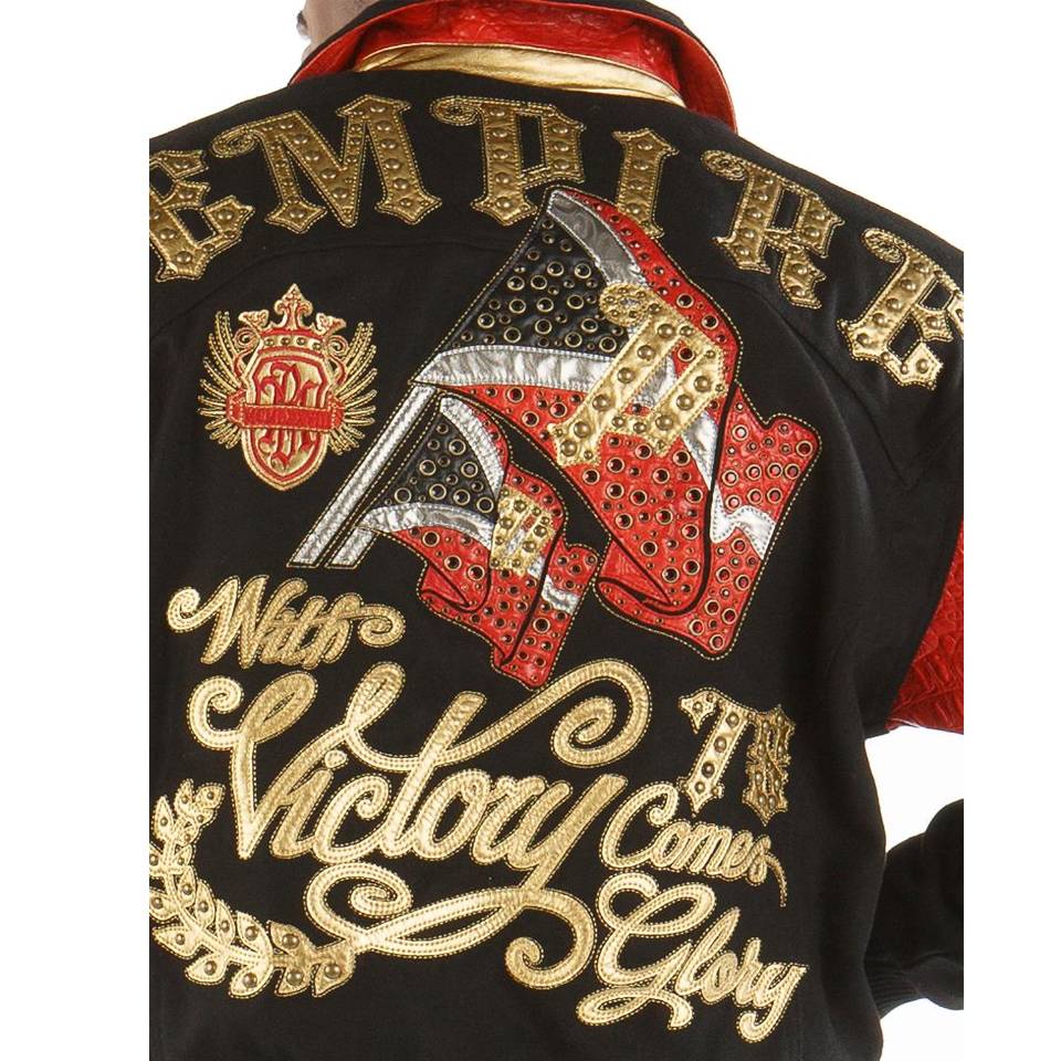 Men Pelle Pelle Victory Come Glory Black Jacket