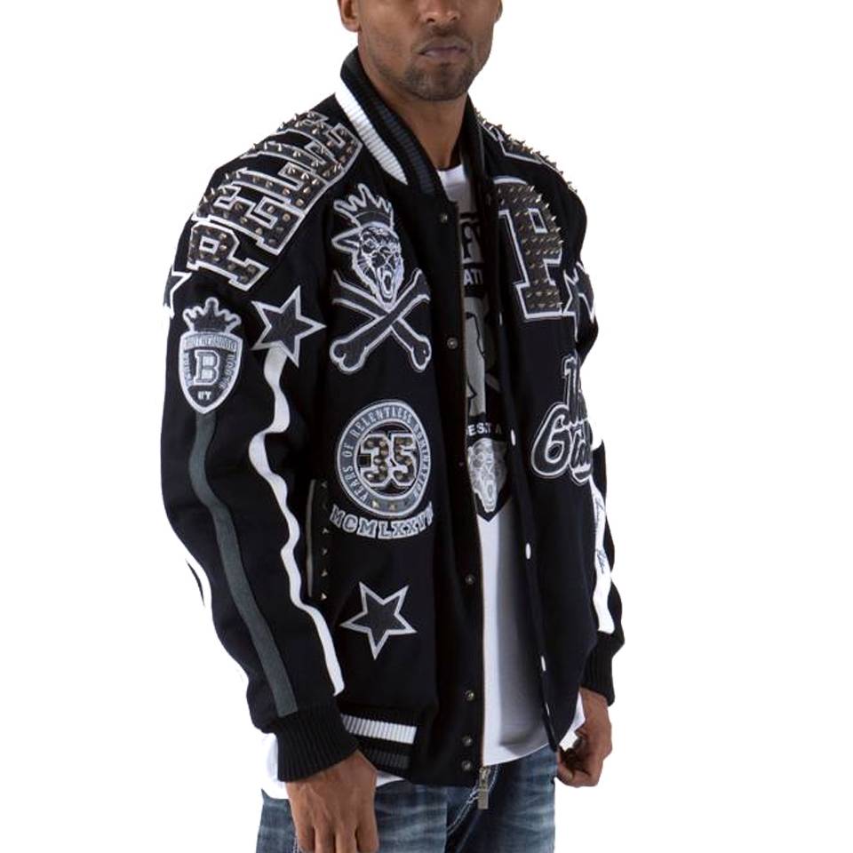 Men Pelle Pelle Victory Glory Navy Blue Varsity Wool Jacket