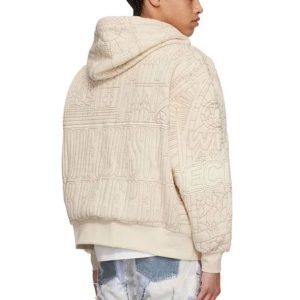 Men Pelle Pelle Who Decides War Cream Cotton Hoodie