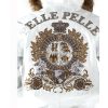Men Pelle Pelle World Wide Crest White Fur Hood Leather Jacket