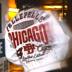 Men Pelle Pelle X TB Windy City MB White Leather Jacket