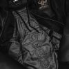 Men Pelle Pelle x Opium K9 Black Bomber Full Grain Leather Jacket