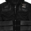 Men Pelle Pelle x Opium K9 Black Bomber Genuine Leather Jacket
