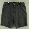 Men Vintage Pelle Pelle Black Baggy Embroidered Jorts