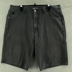 Men Vintage Pelle Pelle Black Baggy Embroidered Jorts
