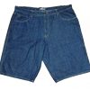 Men Vintage Pelle Pelle Hip Hop Embroidered Dark Blue Baggy Shorts