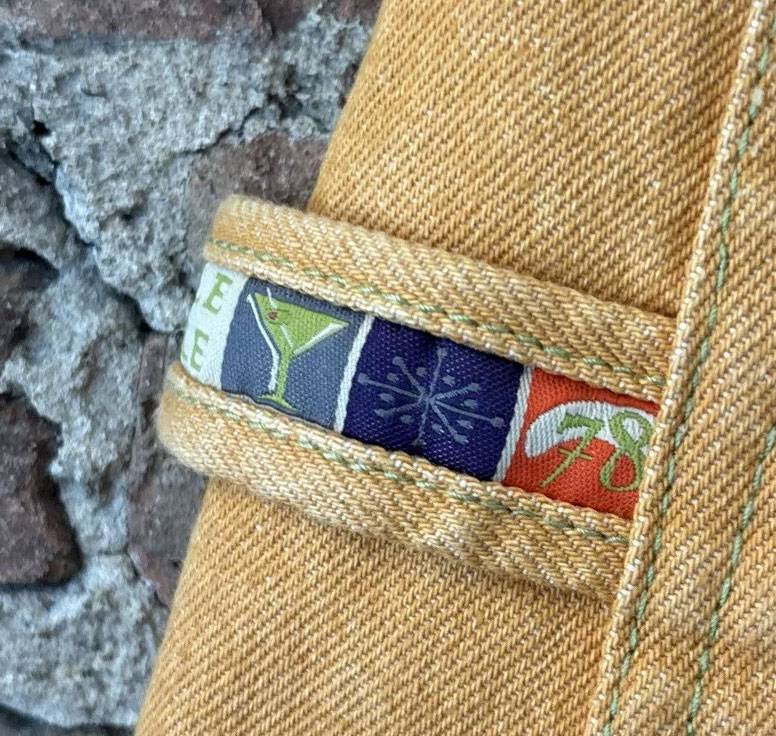 Men Vintage Pelle Pelle Marc Buchanan Yellow Zip Pockets Shorts